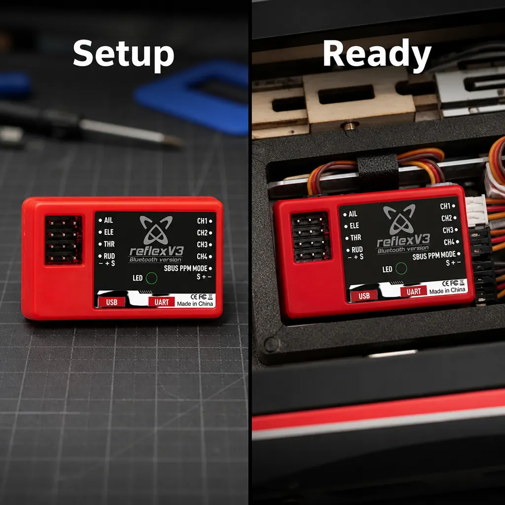 RC Aircraft Flight Stabiliser setup and use views